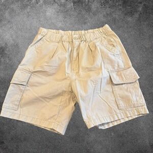 Tommy Bahama Cargo Shorts Mens Medium Khaki Relax Fit Elastic Waist Casual Beach